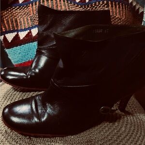 Chic Black Leather Ankle Booties